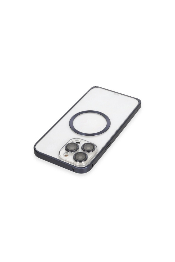Evi̇mdeyokyok Joko Apple İphone 15 Pro Max Kılıf Metal Bumper Magneti̇csafe Kapak - Laci̇vert