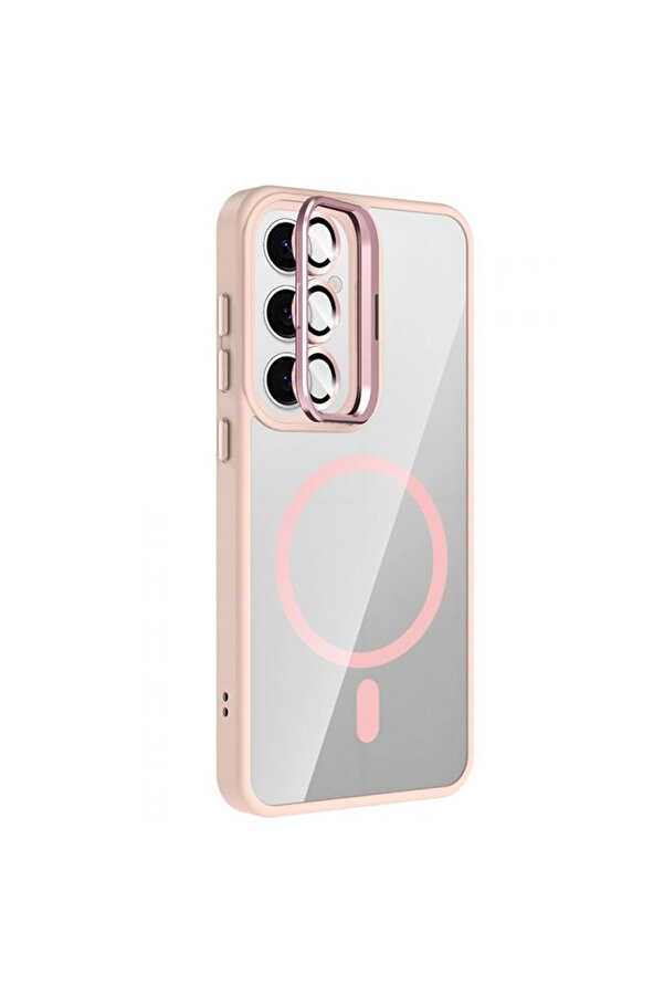 Evi̇mdeyokyok Joko Samsung Galaxy S24 Fe Remi̇m Lensli̇ Magsafe Standlı Kapak - Pembe