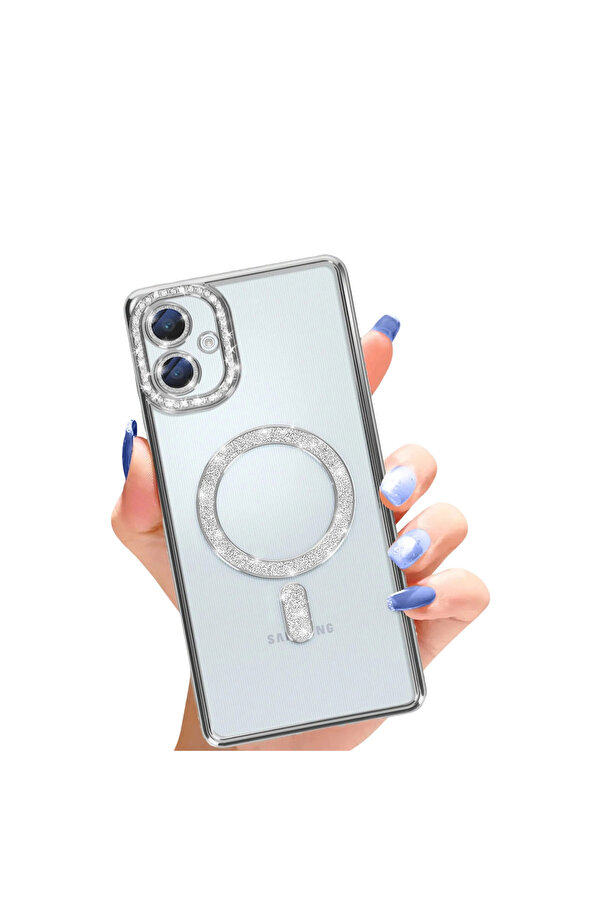 Evi̇mdeyokyok Samsung Galaxy A06 Joke Si̇mli̇ Magneti̇csafe Kılıf - Gümüş