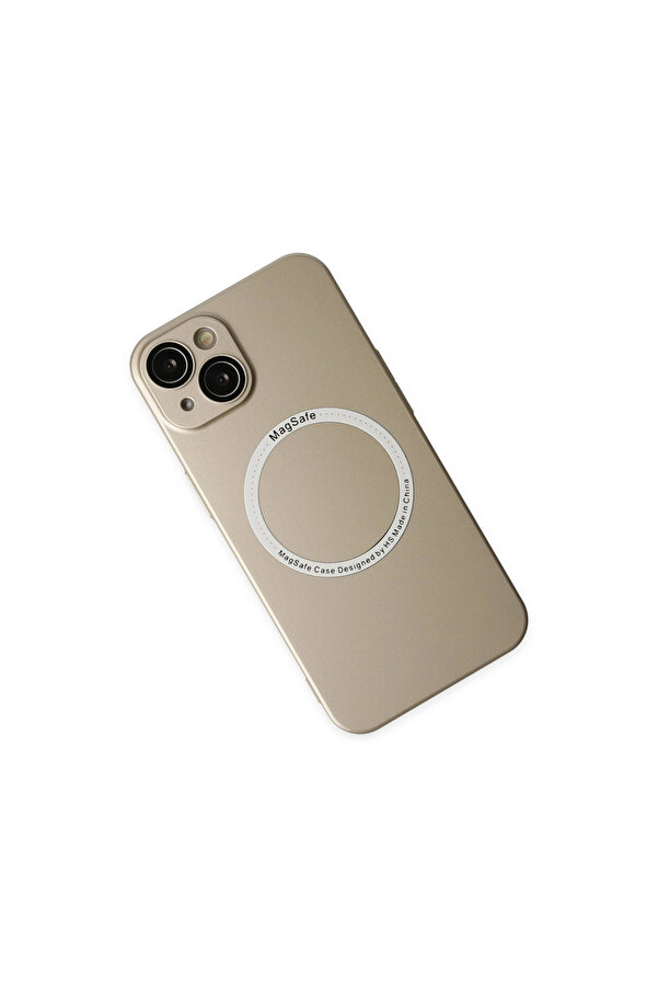 Evi̇mdeyokyok Apple İphone 14 Plus Kılıf Jack Magneti̇csafe Lens Si̇li̇kon - Gold