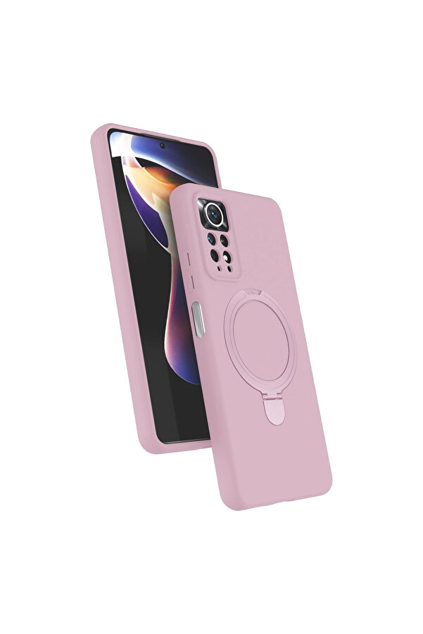 Evi̇mdeyokyok Xi̇aomi̇ Redmi̇ Note 12 Pro 4G Regal Magsafe Standlı Kapak - Açık Pembe