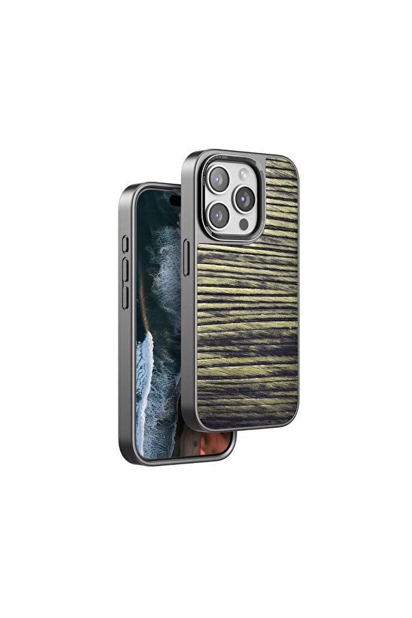 Evi̇mdeyokyok Venco Apple İphone 15 Pro Wave Kapak - Koyu Kahve