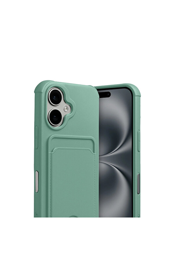 Evi̇mdeyokyok Apple İphone 17 Kelvi̇n Kartvi̇zi̇tli̇ Si̇li̇kon - Açık Yeşi̇l