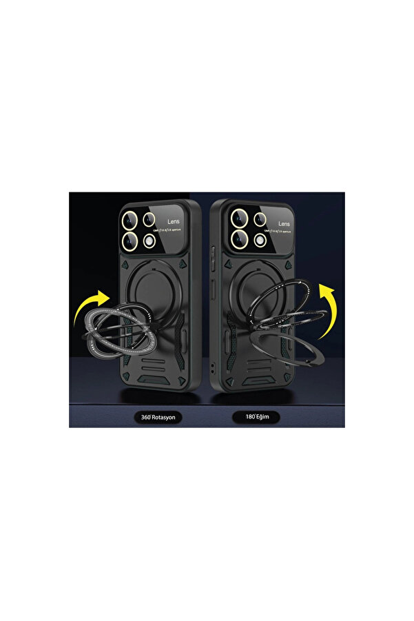 Evi̇mdeyokyok Xi̇aomi̇ Mi̇ 13T Pro Kılıf Joy Lens Standlı Kapak - Mor