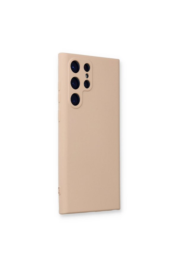 Evimdeyokyok Samsung Galaxy S22 Ultra Kılıf Nano İçi Kadife Silikon - Pudra