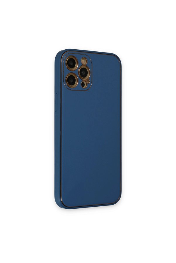 Evimdeyokyok Apple İphone 12 Pro Kılıf Coco Deri Silikon Kapak - Açık Mavi