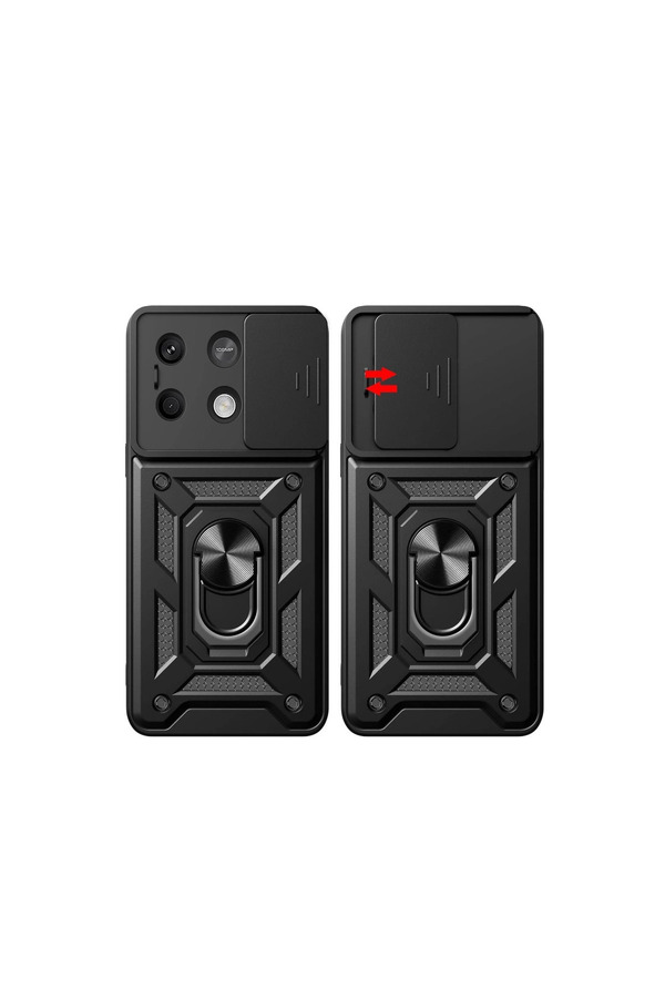 Evimdeyokyok Xiaomi Poco M6 Pro 4G Kılıf Pars Lens Yüzüklü Silikon - Yeşil