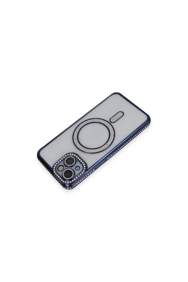 Evimdeyokyok Apple İphone 14 Kılıf Joke Simli Magneticsafe Kılıf - Lacivert
