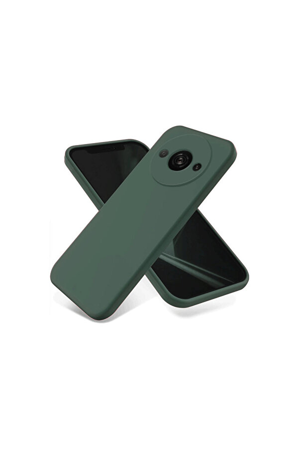Evi̇mdeyokyok Xi̇aomi̇ Redmi̇ A3 4G Kılıf Fi̇rst Si̇li̇kon - Koyu Yeşi̇l
