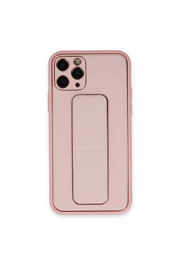 Evimdeyokyok Apple İphone 11 Pro Kılıf Coco Deri Standlı Kapak - Pembe