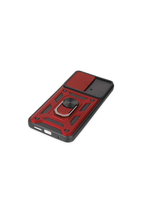 Evi̇mdeyokyok Xi̇aomi̇ Poco M4 Pro 4G Kılıf Pars Lens Yüzüklü Si̇li̇kon - Kırmızı