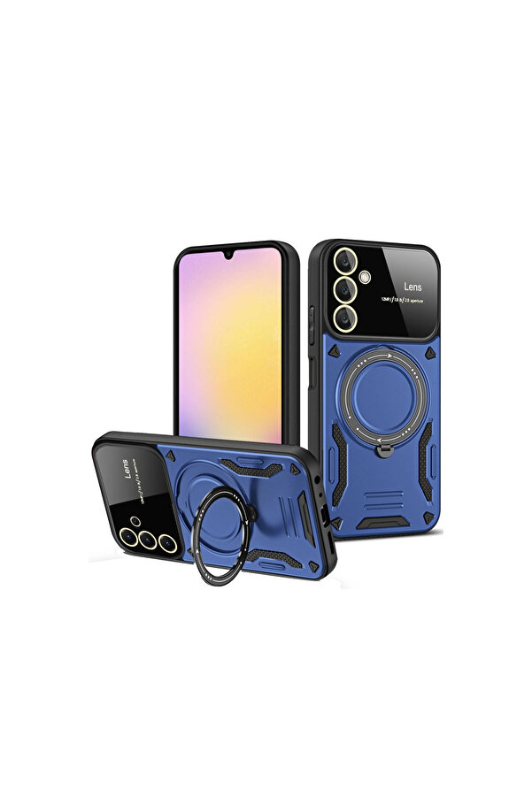 Evi̇mdeyokyok Samsung Galaxy A05S Kılıf Joy Lens Standlı Kapak - Laci̇vert