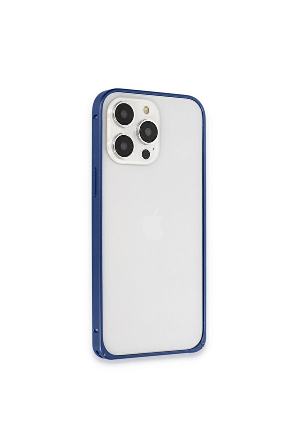 Evi̇mdeyokyok Joko Apple İphone 15 Pro Max Metal Bumper Mat Kapak - Laci̇vert