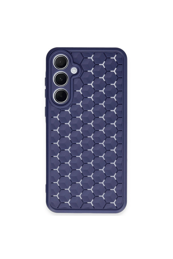 Evi̇mdeyokyok Samsung Galaxy A35 5G Kılıf Petek Si̇li̇kon Kapak - Laci̇vert