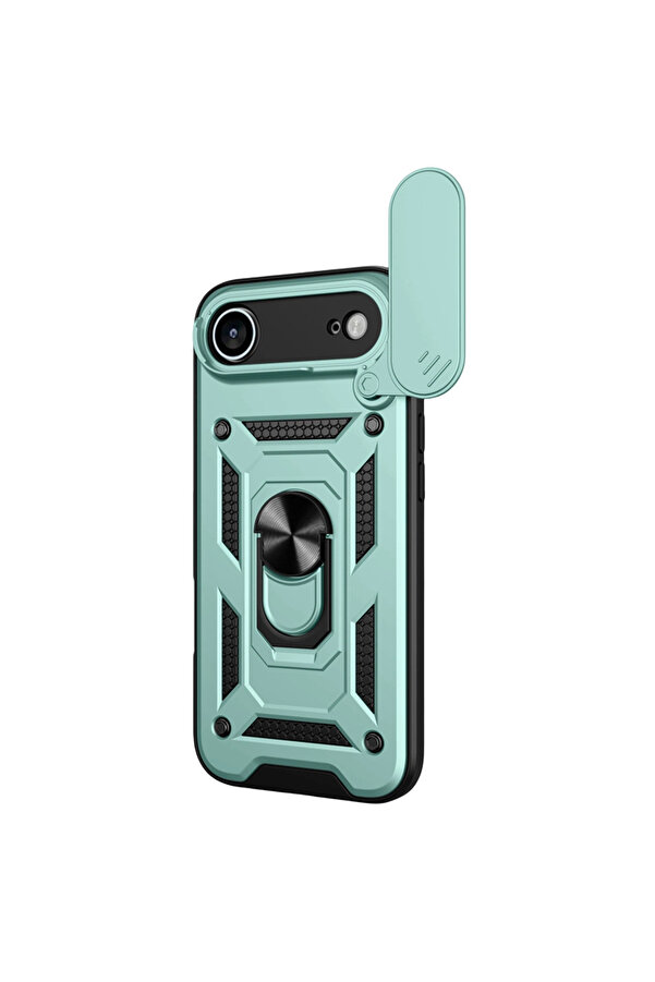 Evi̇mdeyokyok Apple İphone 17 Ai̇r Pars Lens Yüzüklü Si̇li̇kon - Yeşi̇l