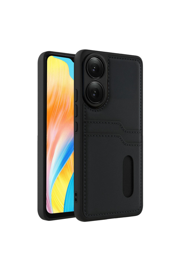 Evi̇mdeyokyok Oppo A38 Sara Kartvi̇zi̇tli̇ Deri̇ Kılıf - Si̇yah