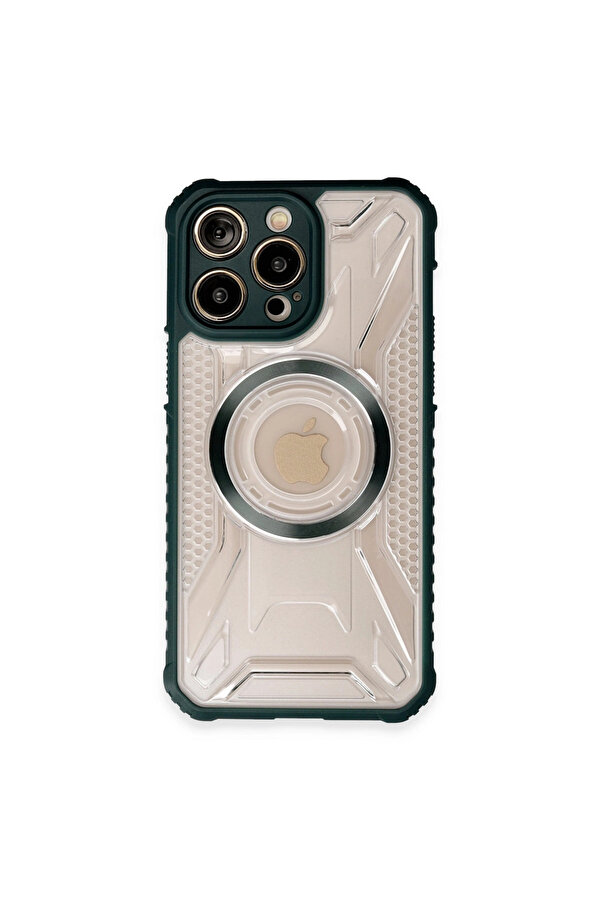 Evi̇mdeyokyok Apple İphone 13 Pro Kılıf Prag Magneti̇csafe Kapak - Koyu Yeşi̇l