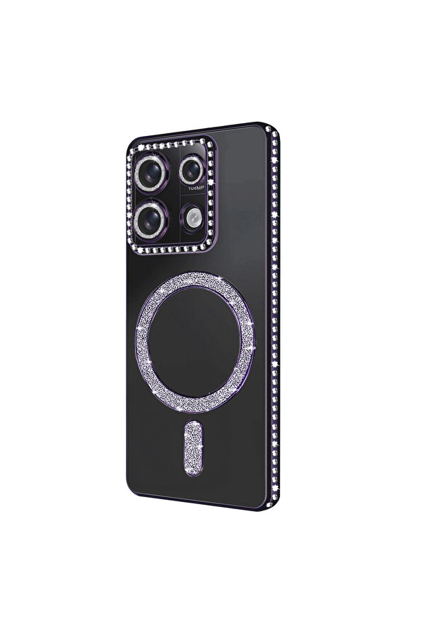 Evi̇mdeyokyok Xi̇aomi̇ Redmi̇ Note 13 Pro 4G Joke Si̇mli̇ Magneti̇csafe Kılıf - Deri̇n Mor