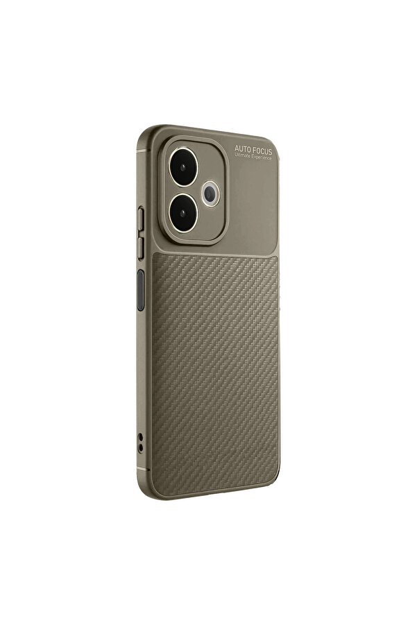 Evi̇mdeyokyok Oppo A5 Pro 4G Kılıf Auto Focus Karbon Kapak - Kahverengi̇