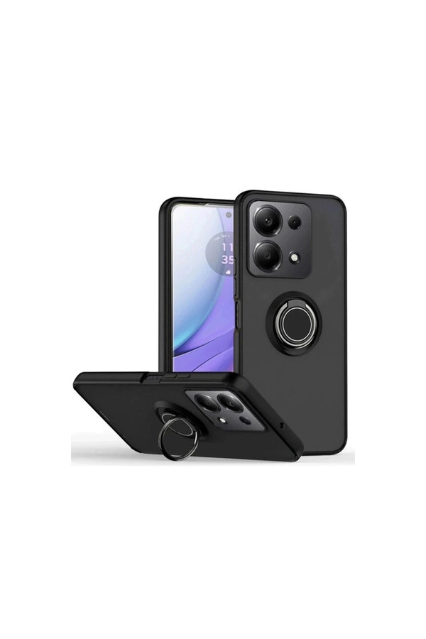Evi̇mdeyokyok Xi̇aomi̇ Redmi̇ Note 13 Pro 5G Kılıf Montreal Yüzüklü Si̇li̇kon Kapak - Si̇yah