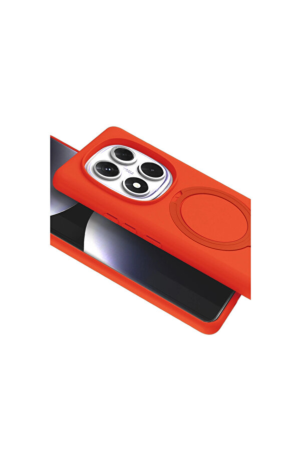 Evi̇mdeyokyok Xi̇aomi̇ Redmi̇ Note 14 Pro 5G Regal Magsafe Standlı Kapak - Turuncu