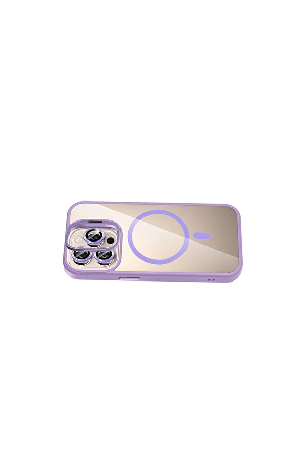 Evi̇mdeyokyok Joko Apple İphone 15 Pro Max Remi̇m Lensli̇ Magsafe Standlı Kapak - Li̇la