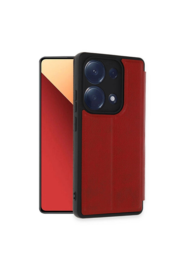 Evi̇mdeyokyok Xi̇aomi̇ Redmi̇ Note 13 Pro 4G Kılıf Fli̇p Cover - Kırmızı