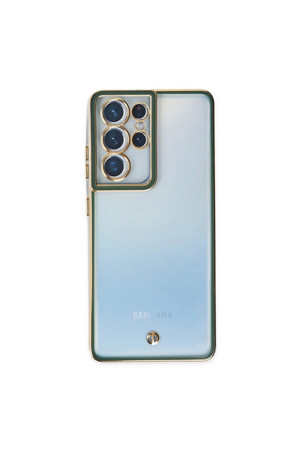 Evimdeyokyok Samsung Galaxy S21 Ultra Kılıf Liva Lens Silikon - Yeşil