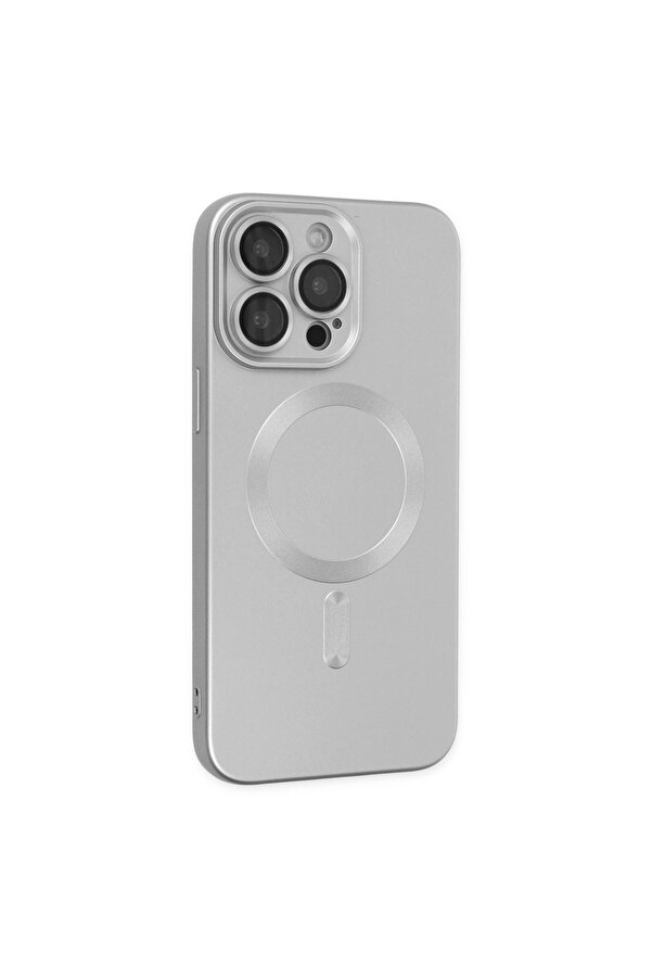Evi̇mdeyokyok Apple İphone 14 Pro Kılıf Moshi̇ Lens Magneti̇csafe Si̇li̇kon - Gümüş