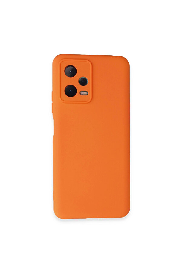 Evi̇mdeyokyok Xi̇aomi̇ Redmi̇ Note 12 5G Kılıf Nano İçi̇ Kadi̇fe Si̇li̇kon - Turuncu