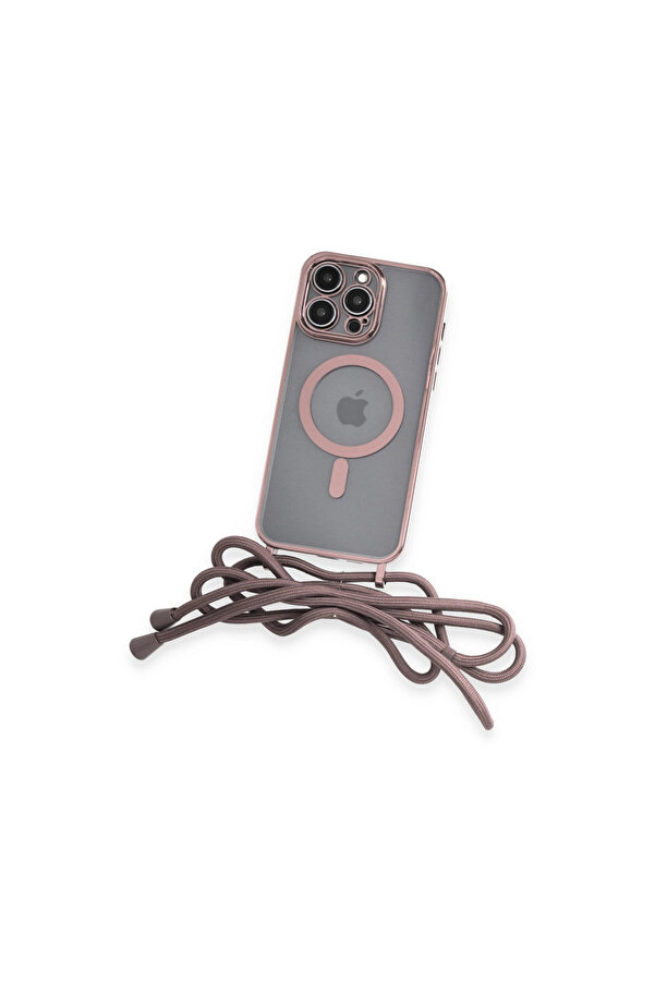 Evi̇mdeyokyok Apple İphone 12 Pro Max Kılıf Di̇vo Lazer Askılı Magsafe Kapak - Pembe