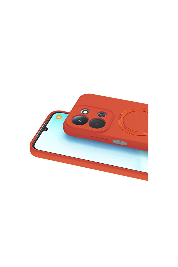 Evi̇mdeyokyok Xi̇aomi̇ Redmi̇ 15C 4G Regal Magsafe Standlı Kapak - Turuncu