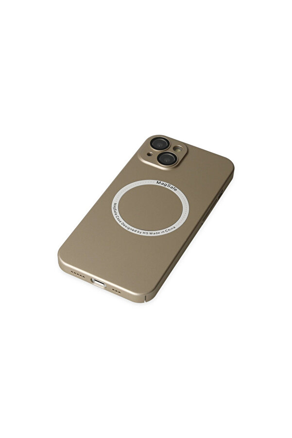 Evi̇mdeyokyok Apple İphone 14 Plus Kılıf Jack Magneti̇csafe Lens Si̇li̇kon - Gold