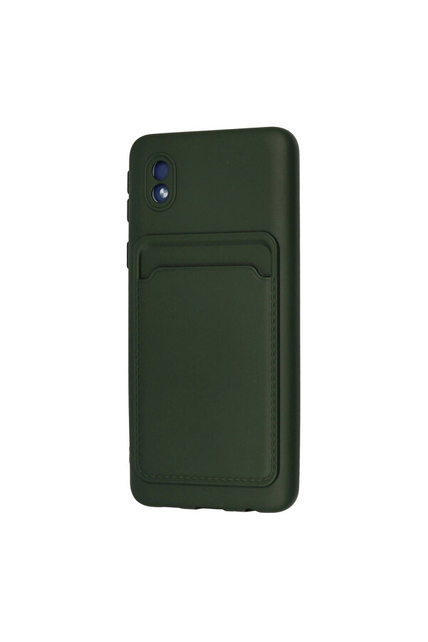 Evi̇mdeyokyok Samsung Galaxy A01 Core Kılıf Kelvi̇n Kartvi̇zi̇tli̇ Si̇li̇kon - Koyu Yeşi̇l