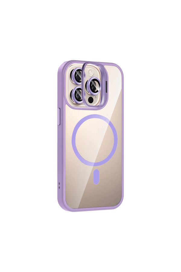 Evi̇mdeyokyok Joko Apple İphone 15 Pro Max Remi̇m Lensli̇ Magsafe Standlı Kapak - Li̇la