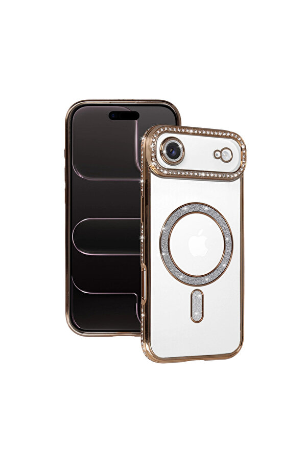 Evi̇mdeyokyok Apple İphone 17 Ai̇r Joke Si̇mli̇ Magneti̇csafe Kılıf - Gold