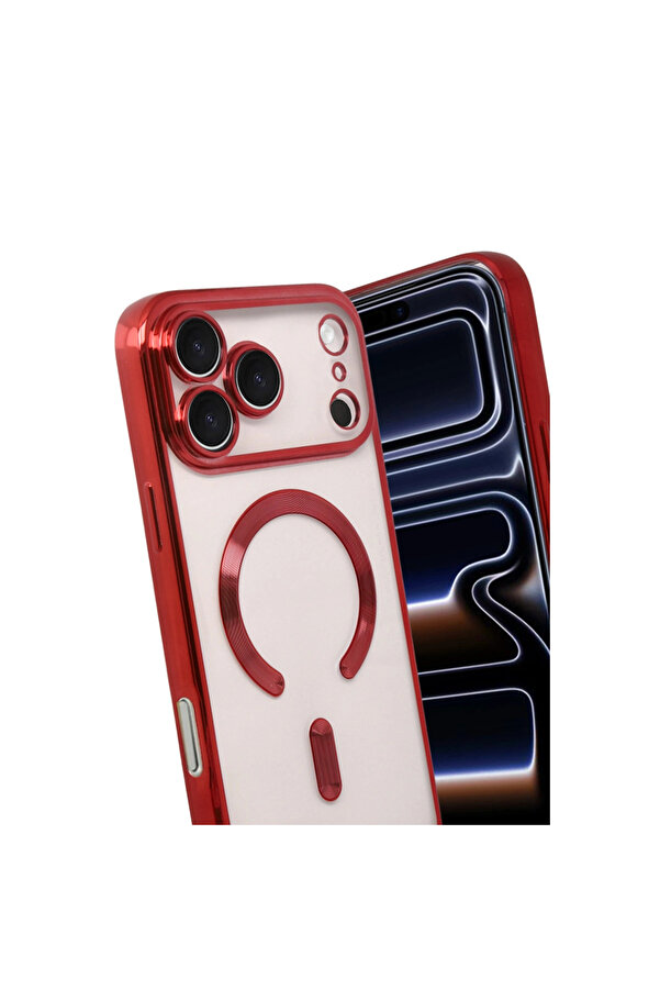 Evi̇mdeyokyok Apple İphone 17 Pro Max Kross Magneti̇csafe Kapak - Kırmızı