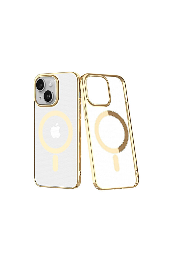 Evi̇mdeyokyok Apple İphone 14 Plus Kılıf Element Magneti̇csafe Sert Kapak - Gold