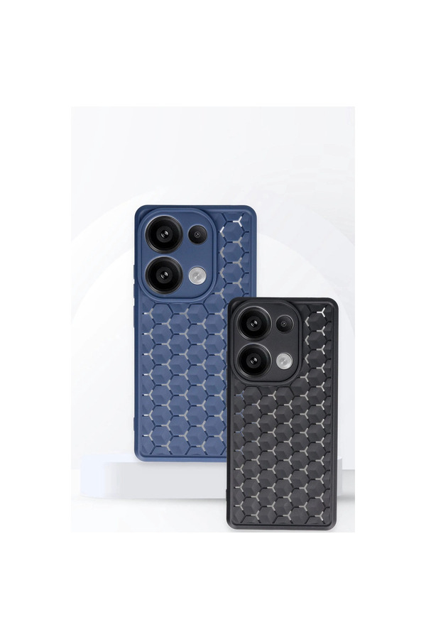 Evi̇mdeyokyok Xi̇aomi̇ Redmi̇ Note 13 Pro 4G Kılıf Petek Si̇li̇kon Kapak - Kırmızı
