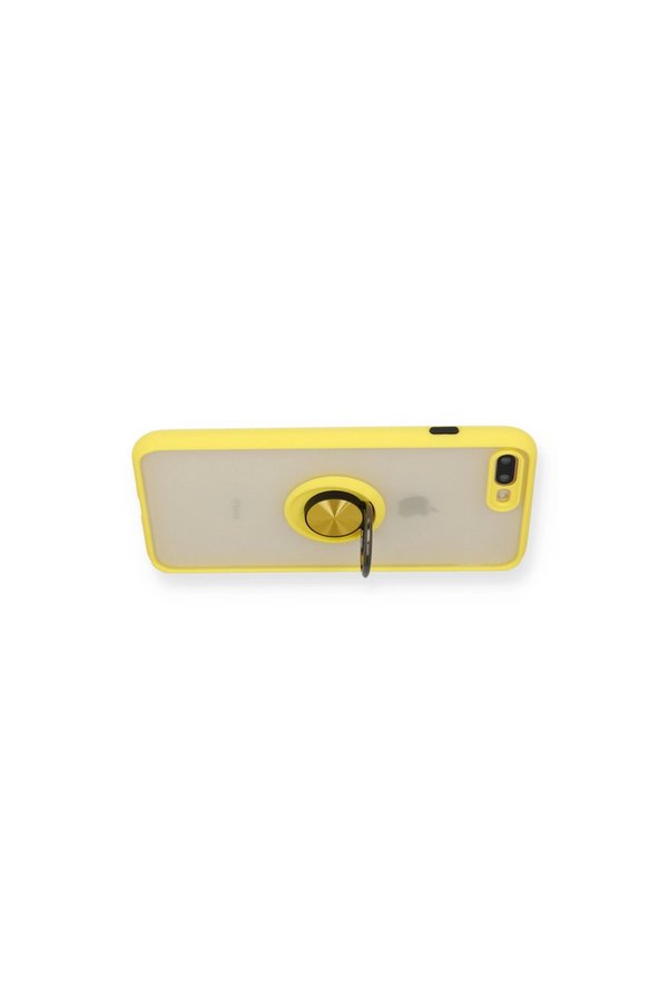 Evimdeyokyok Apple İphone 7 Plus Kılıf Montreal Yüzüklü Silikon Kapak - Sarı