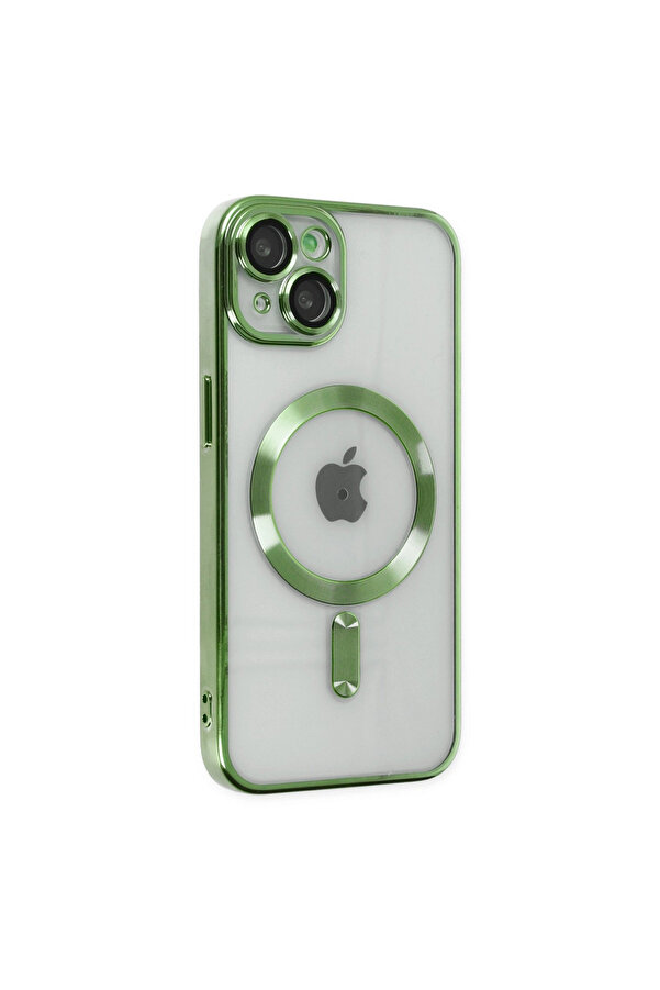 Evi̇mdeyokyok Apple İphone 14 Kılıf Kross Magneti̇csafe Kapak - Koyu Yeşi̇l
