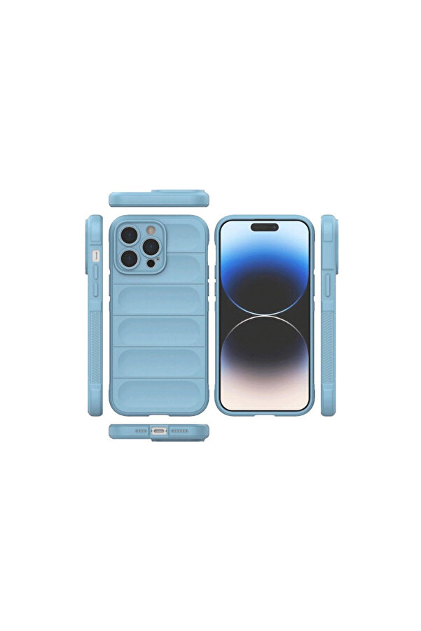 Evi̇mdeyokyok Apple İphone 15 Pro Max Kılıf Opti̇mum Si̇li̇kon - Sky Blue