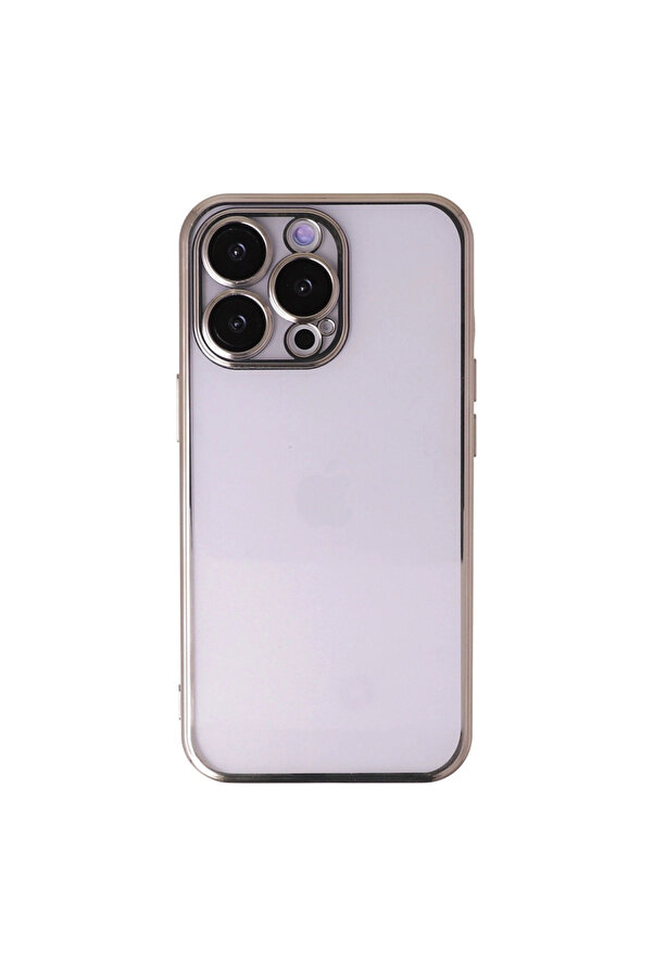 Evi̇mdeyokyok Apple İphone 14 Pro Max Kılıf Razer Lensli̇ Si̇li̇kon - Gold