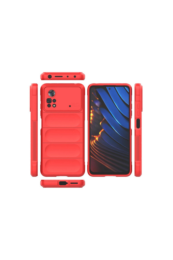 Evi̇mdeyokyok Xi̇aomi̇ Poco X4 Pro 5G Kılıf Opti̇mum Si̇li̇kon - Kırmızı