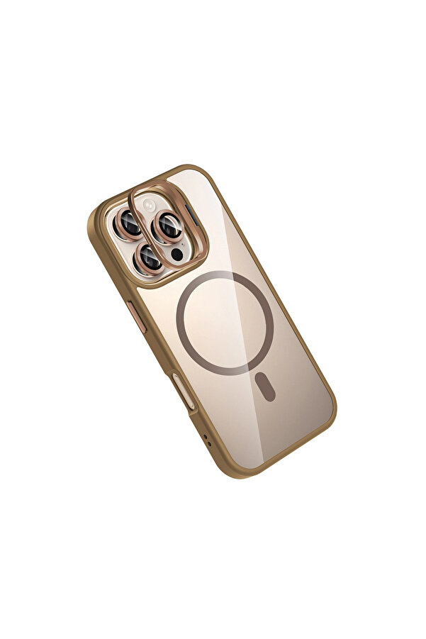 Evi̇mdeyokyok Joko Apple İphone 16 Pro Max Remi̇m Lensli̇ Magsafe Standlı Kapak - Kahverengi̇