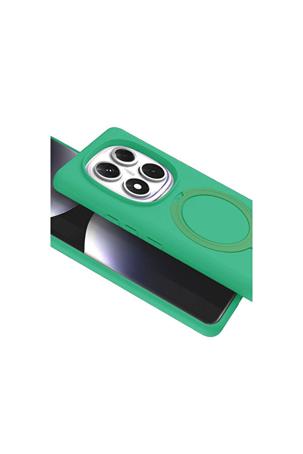 Evi̇mdeyokyok Xi̇aomi̇ Redmi̇ Note 14 Pro 4G Regal Magsafe Standlı Kapak - Yeşi̇l