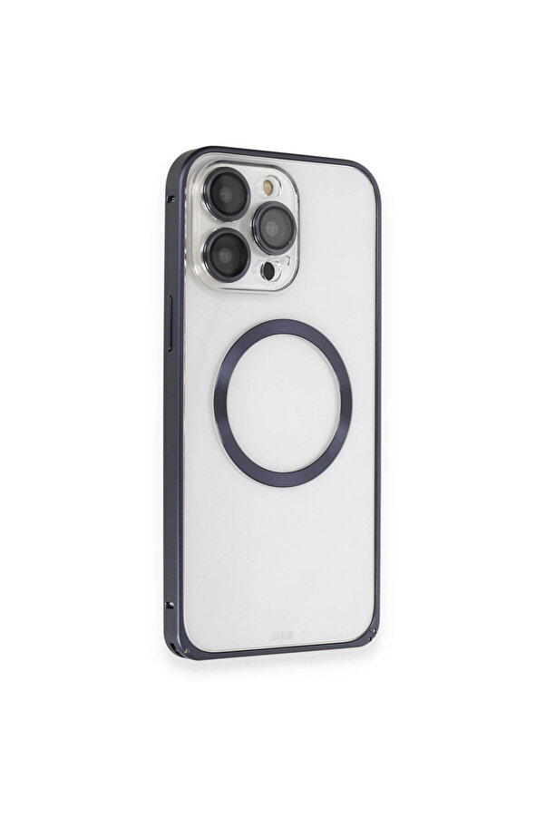 Evi̇mdeyokyok Joko Apple İphone 15 Pro Max Kılıf Metal Bumper Magneti̇csafe Kapak - Laci̇vert