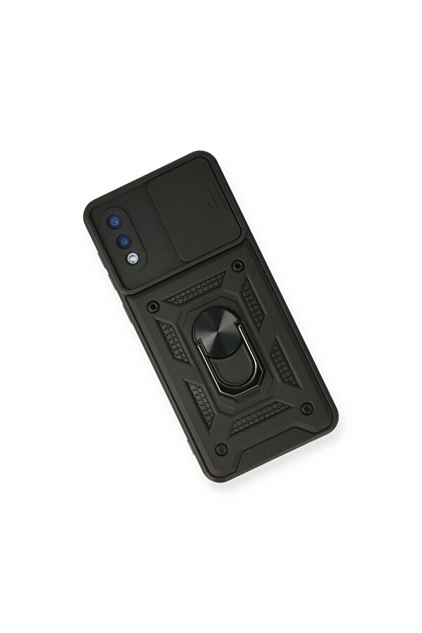 Evi̇mdeyokyok Samsung Galaxy A02 Kılıf Pars Lens Yüzüklü Si̇li̇kon - Si̇yah