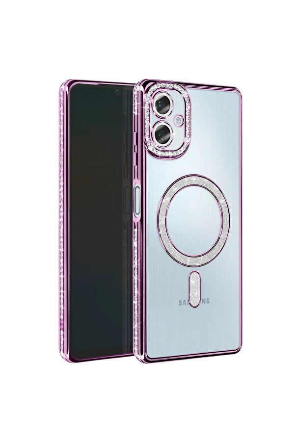 Evi̇mdeyokyok Samsung Galaxy A06 Joke Si̇mli̇ Magneti̇csafe Kılıf - Deri̇n Mor
