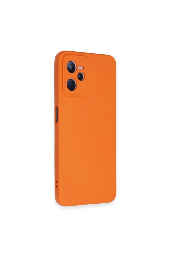 Evimdeyokyok Realme C35 Kılıf Nano İçi Kadife Silikon - Turuncu